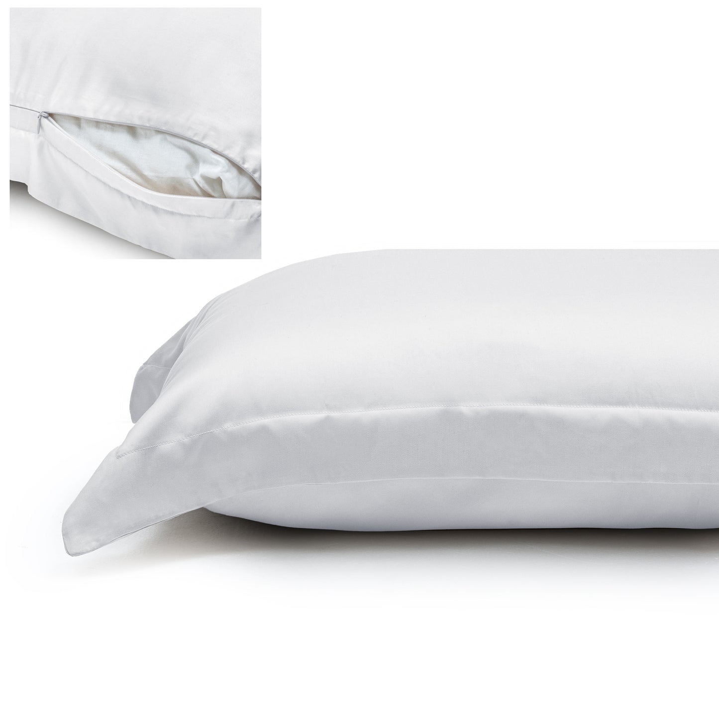 Taie d'oreiller en soie 50*80 blanche