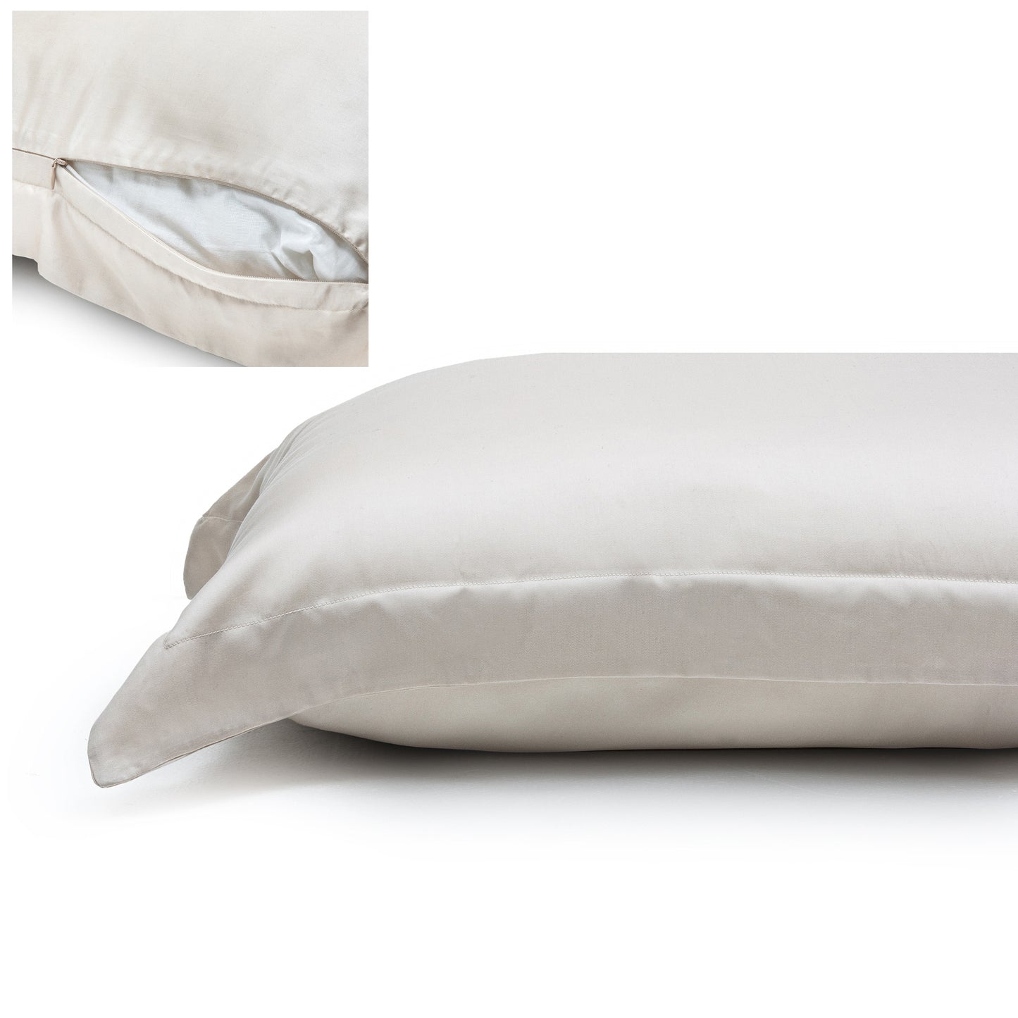 Taie d'oreiller en soie 50*80 crème