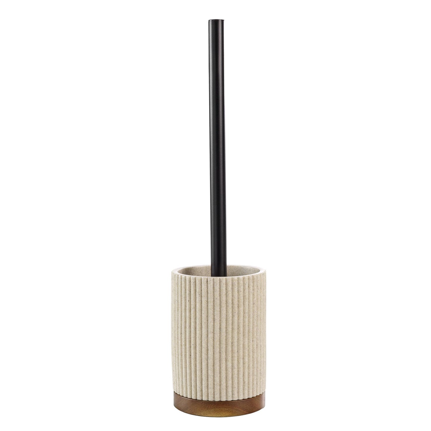 SPAZZOLONE WC IN POLIRESINA E ACACIA BEIGE NIAGARA