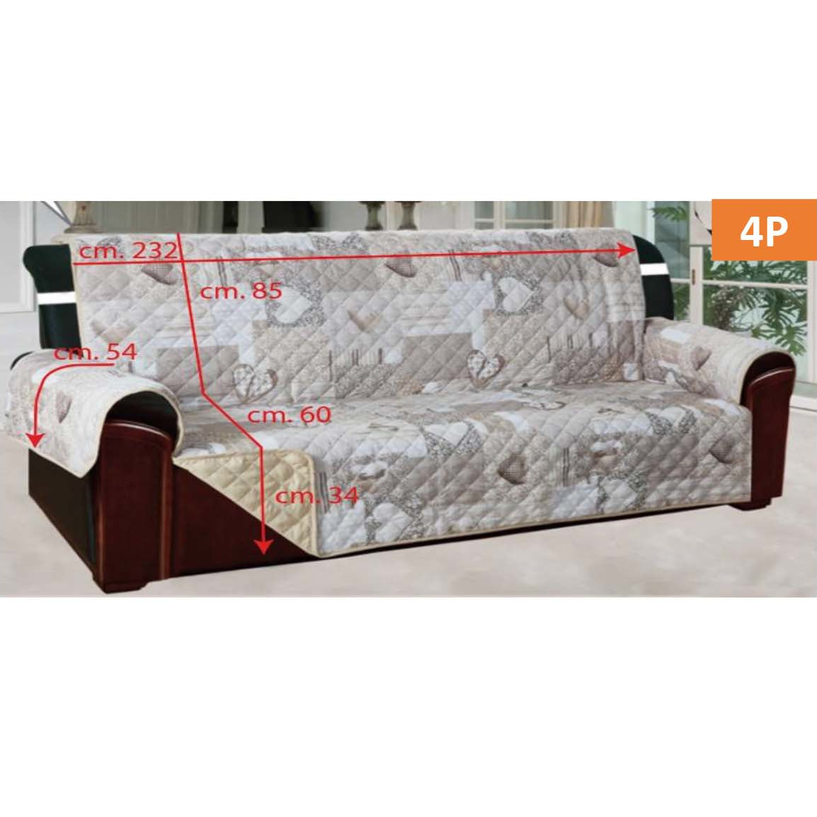 COPRIDIVANO KINO 4 POSTI GRIGIO