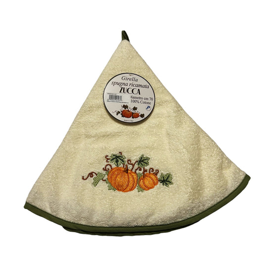 GIRELLA IN SPUGNA RICAMATA ZUCCA