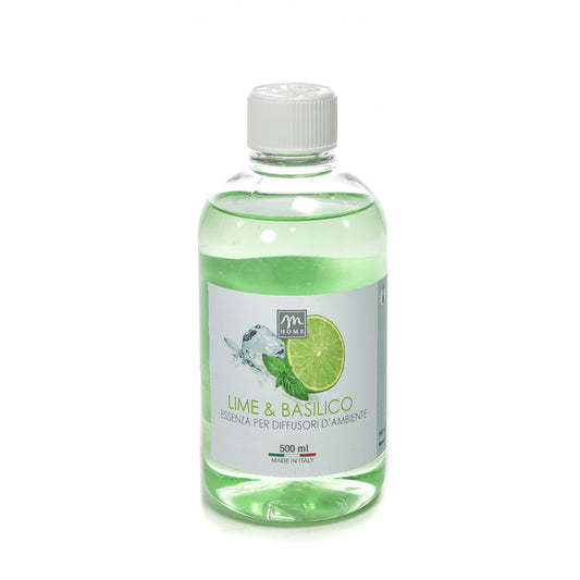 RICARICA ESSENZA PER DIFFUSORI D'AMBIENTE "BOUQUET" 500ML LIME & BASILICO