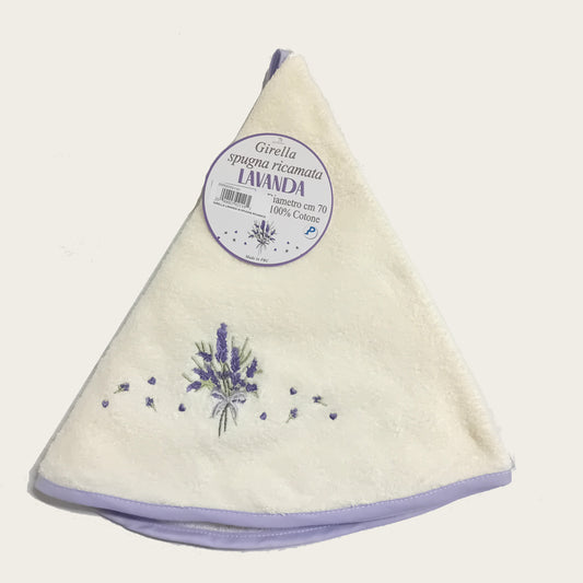 GIRELLA IN SPUGNA RICAMATA LAVANDA