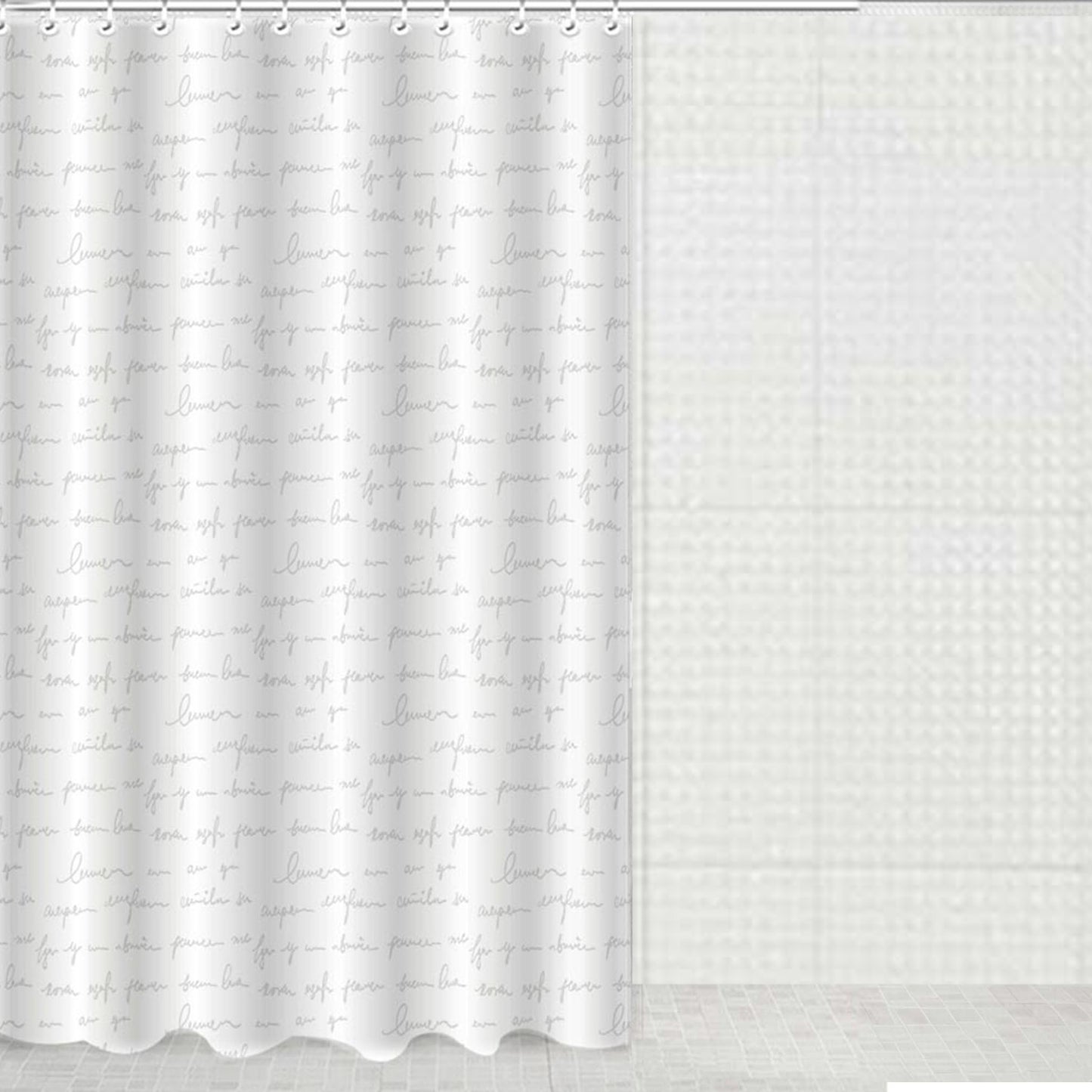 TENDA DOCCIA CON ANELLI LETTERS 180*200