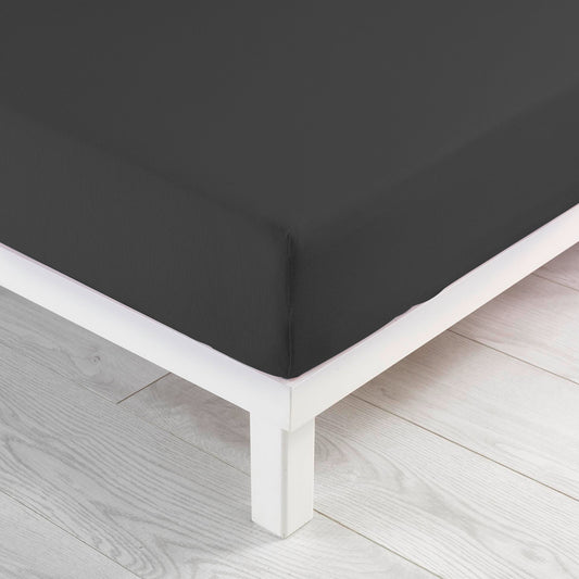 DRAP-HOUSSE EN JERSEY ANTHRACITE POUR LIT SIMPLE