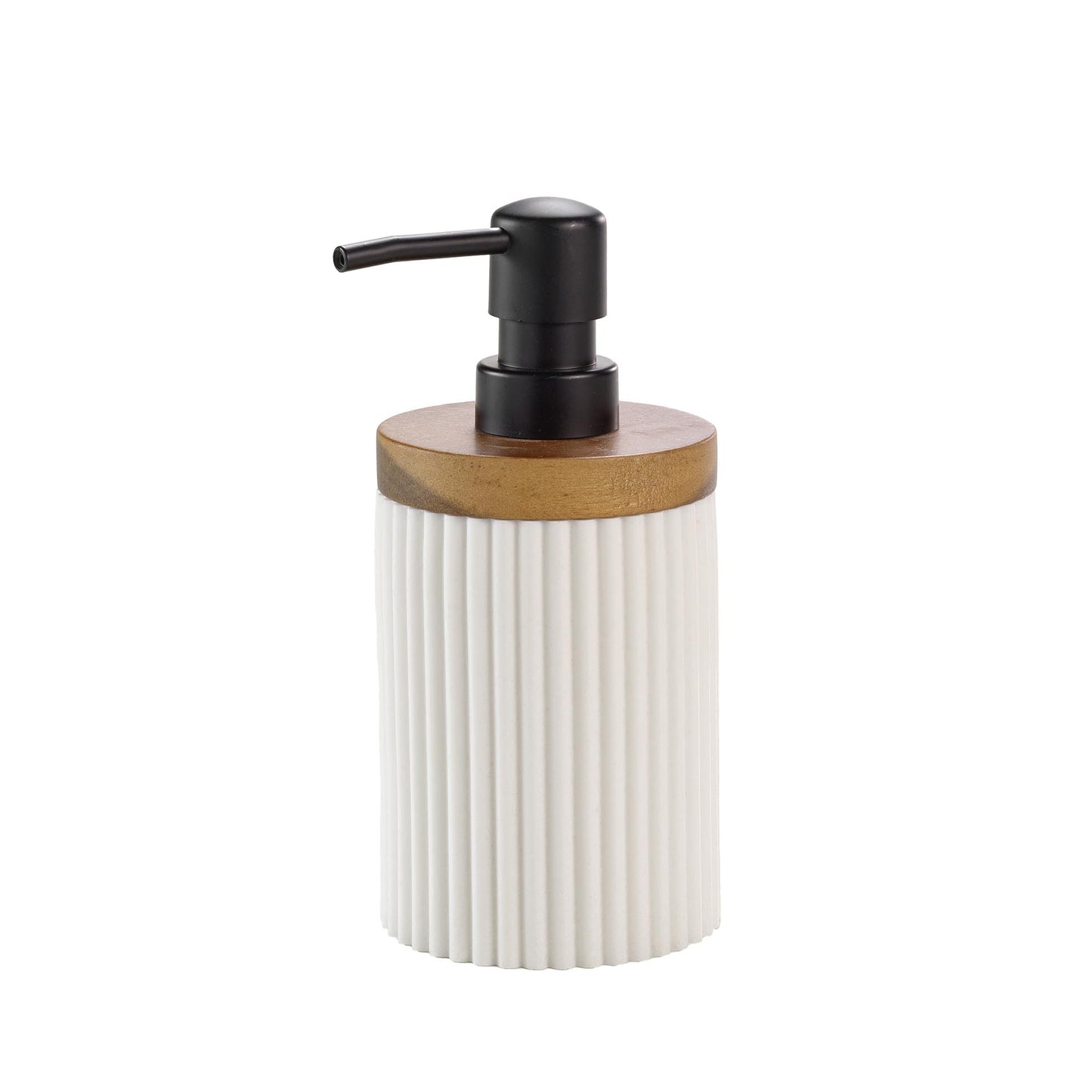 DISTRIBUTEUR DE SAVON EN POLYRÉSINE ET ACACIA BLANC NIAGARA