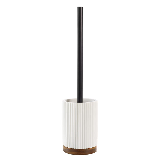 BROSSE WC EN POLYRESINE ET ACACIA BLANC NIAGARA