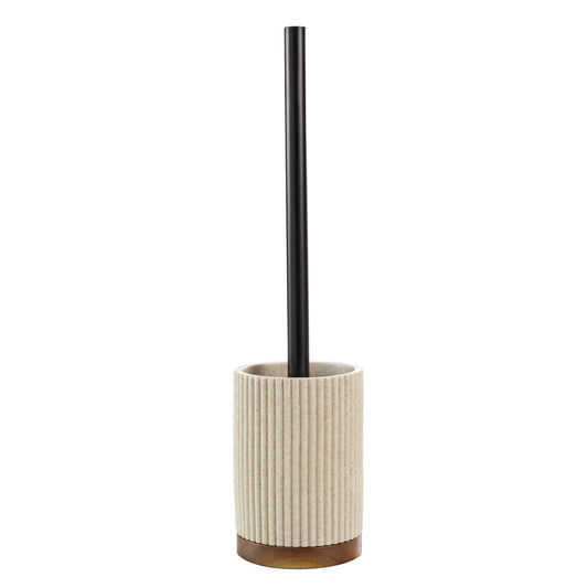 BROSSE WC EN POLYRESINE ET ACACIA BEIGE NIAGARA
