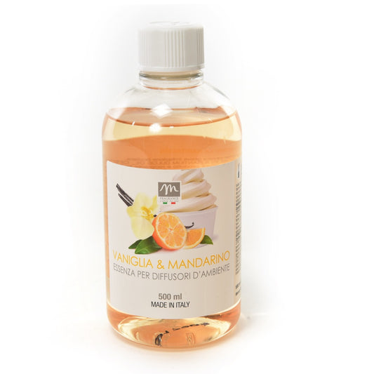 RICARICA ESSENZA PER DIFFUSORI D'AMBIENTE "BOUQUET" 500ML VANIGLIA & MANDARINO