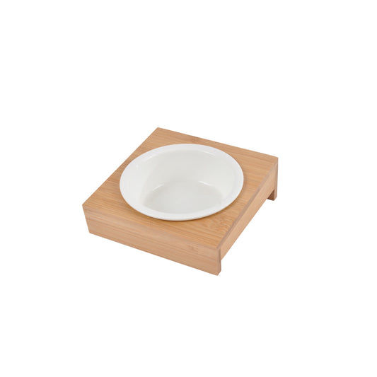 CIOTOLA PET CERAMICA BIANCA E BAMBÙ