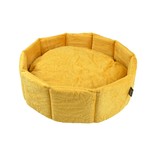 LIT ROND POUR ANIMAUX DE COMPAGNIE D48 BOHO COULEUR MOUTARDE
