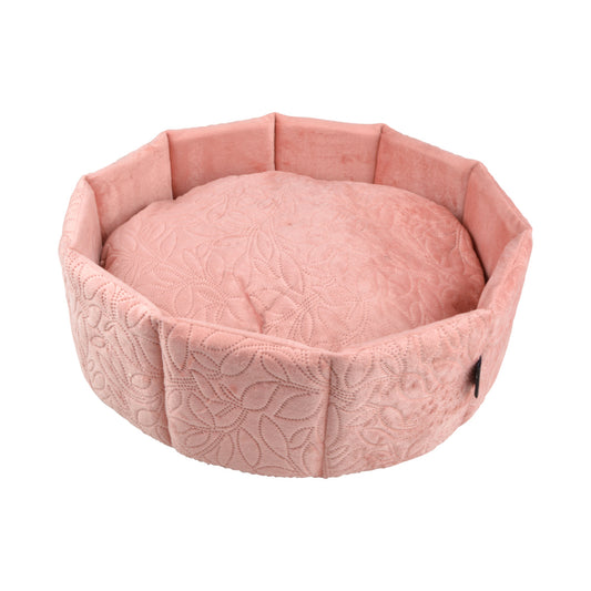 LIT ROND POUR ANIMAUX DE COMPAGNIE D48 BOHO COULEUR ROSE