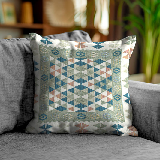 FEDERA CUSCINO 50*50 KILIM VERDE CENERE