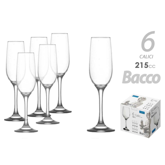 6 FLUTE GLÄSER 215CC BACCO GLAS