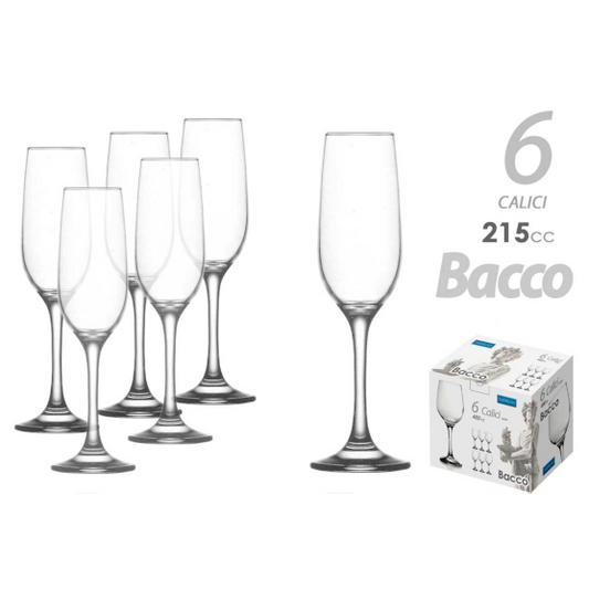 6 FLUTE GLÄSER 215CC BACCO GLAS