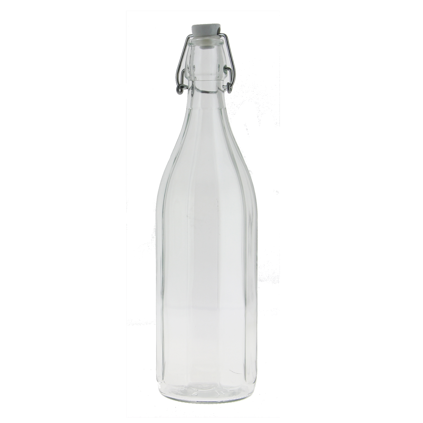 MILLY 1-Liter-Glasflasche mit transparentem, weißem Deckel