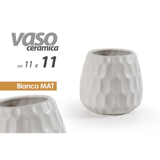 WEISSE MATTE KERAMIKVASE H 11,5 CM