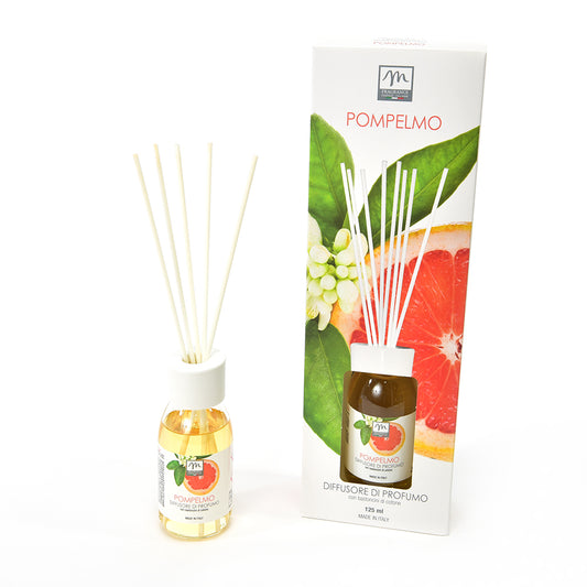 DIFFUSORE DI PROFUMO CON BASTONCINI DI COTONE "BOUQUET" 125 ML POMPELMO