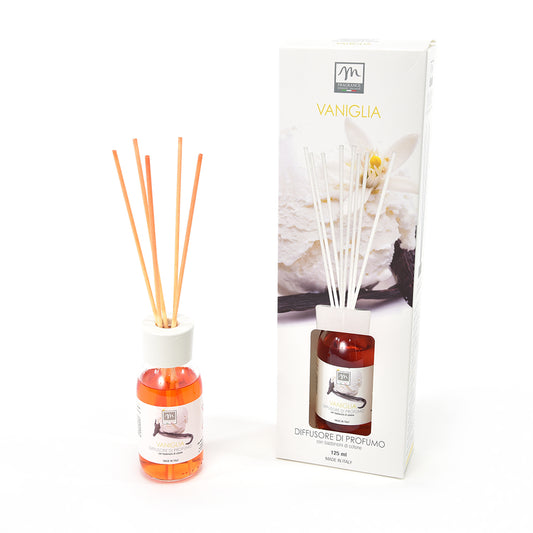 DIFFUSORE DI PROFUMO CON BASTONCINI DI COTONE "BOUQUET" 125 ML VANIGLIA