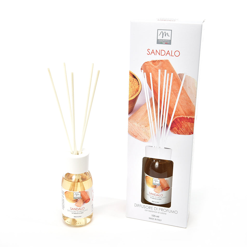 DIFFUSORE DI PROFUMO CON BASTONCINI DI COTONE "BOUQUET" 125 ML SANDALO