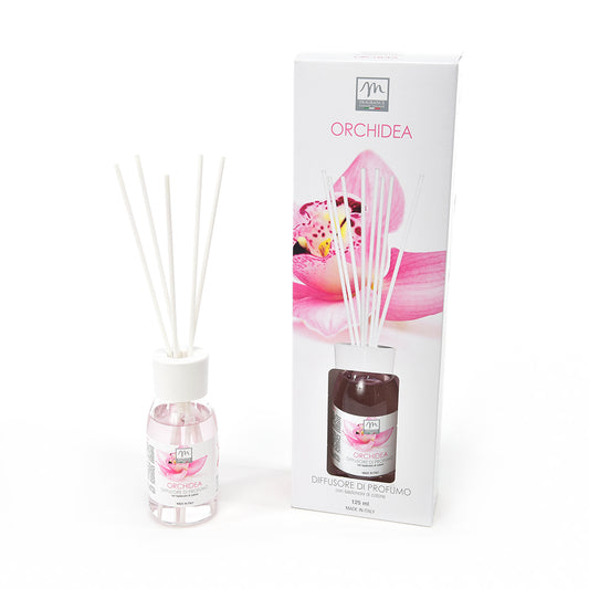 DIFFUSORE DI PROFUMO CON BASTONCINI DI COTONE "BOUQUET" 125 ML ORCHIDEA