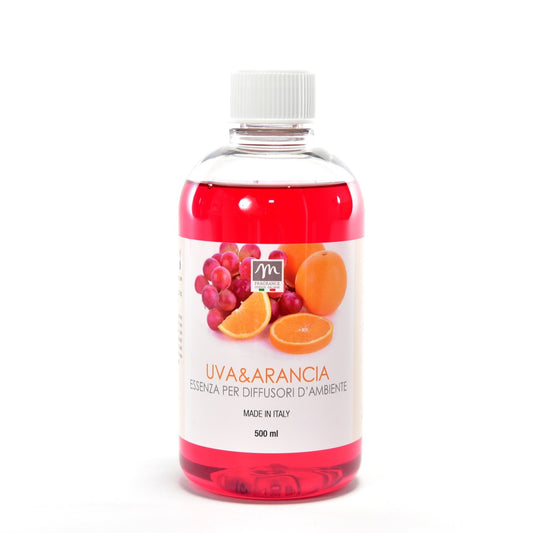 RICARICA ESSENZA PER DIFFUSORI D'AMBIENTE "BOUQUET" 500ML UVA & ARANCIA