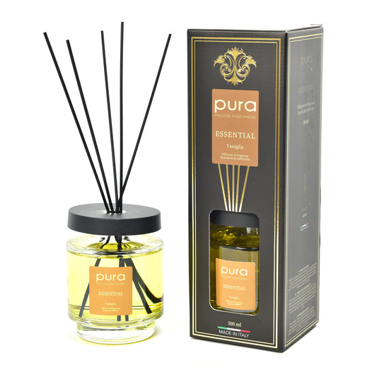 DIFFUSORE DI FRAGRANZA CON BANSTONCINI DI COTONE "LOGAN" 500 ML VANIGLIA