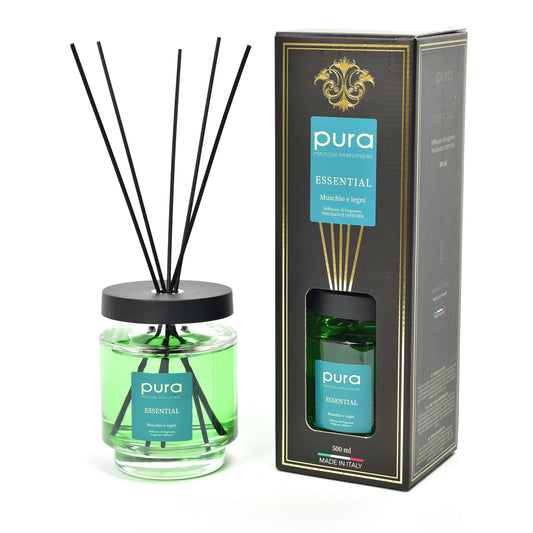 DIFFUSORE DI FRAGRANZA CON BANSTONCINI DI COTONE "LOGAN" 500 ML MUSCHIO & LEGNI