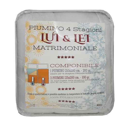 PIUMINO LUI E LEI 4 STAGIONI MATRIMONIALE BIANCO