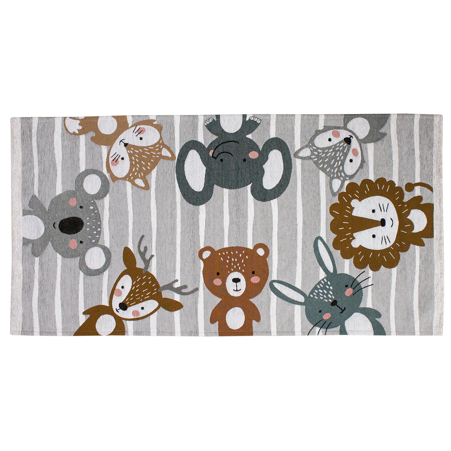 TAPIS 80*150 ENFANTS ANIMAUX GRIS