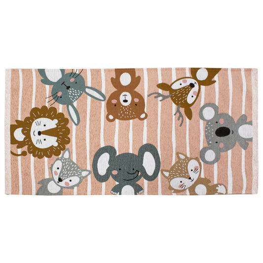 TAPIS 80*150 ENFANTS ANIMAUX ROSE