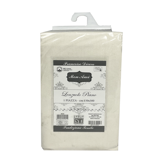 LENZUOLA PIANO SINGOLO COTONE MON AMI BEIGE