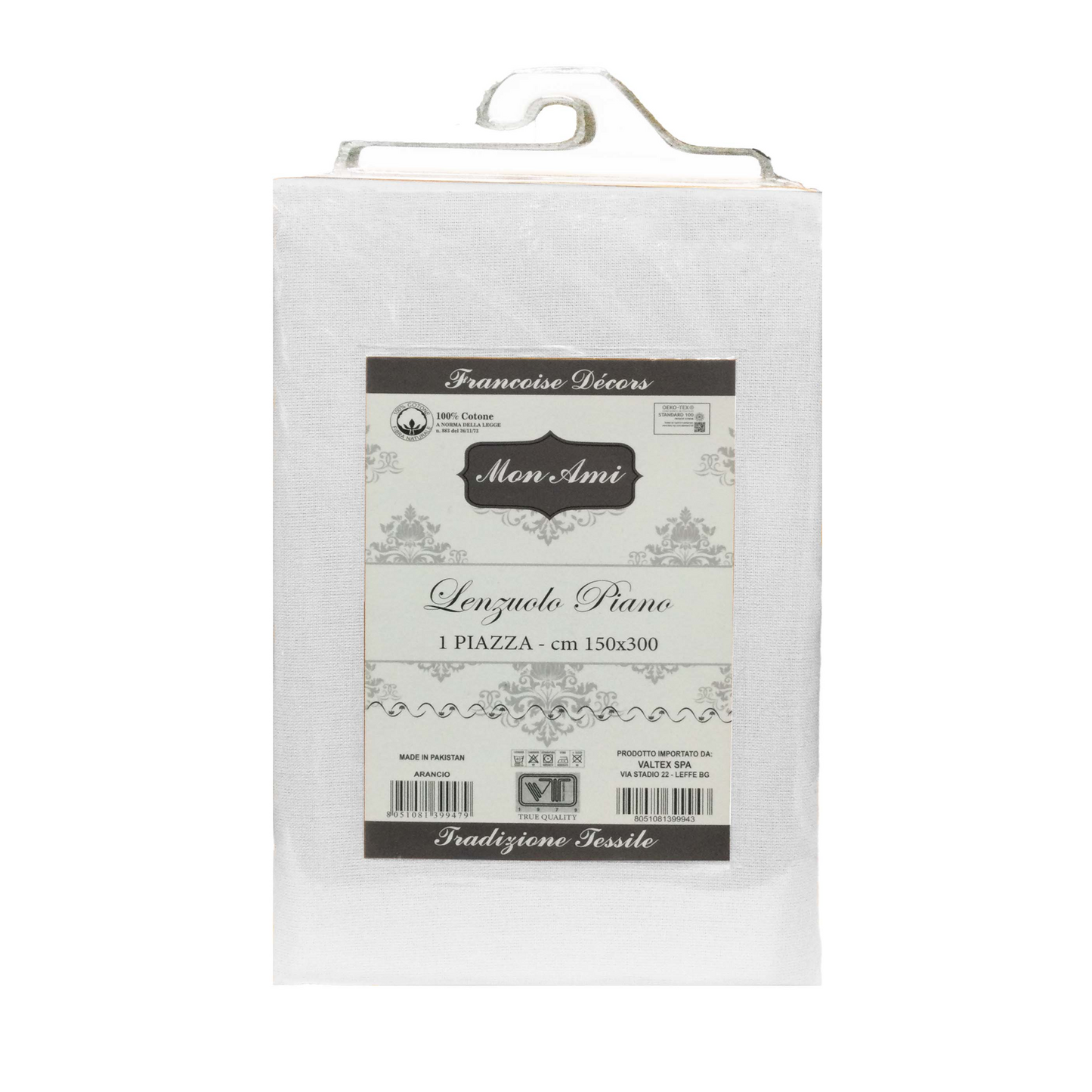 LENZUOLA PIANO SINGOLO COTONE MON AMI BIANCO