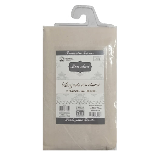 LENZUOLA CON ANGOLI MATRIMONIALE COTONE MON AMI BEIGE