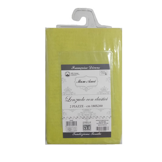 LENZUOLA CON ANGOLI MATRIMONIALE COTONE MON AMI VERDE