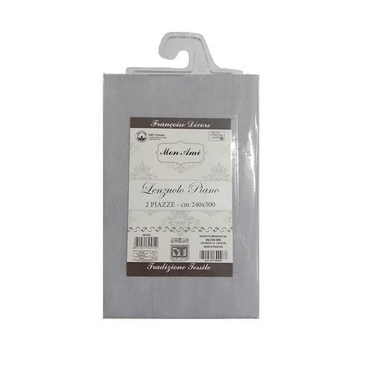 LENZUOLA PIANO MATRIMONIALE COTONE MON AMI GRIGIO