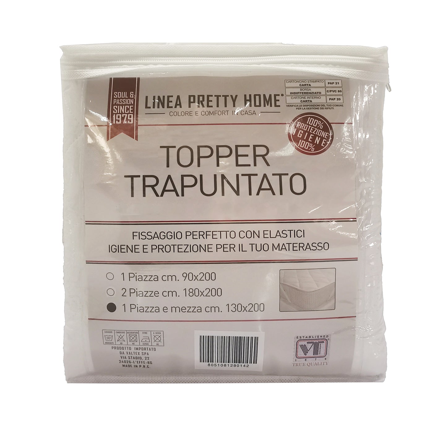TOPPER TRAPUNTATO 1 PIAZZA E MEZZA